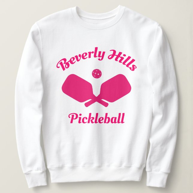 Rosa Beverly Backe Pickleball Sweatshirt T Shirt (Design framsida)