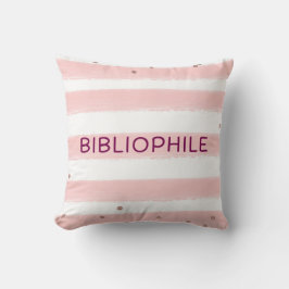 Rosa bibliofils bokiga kastkudde kudde