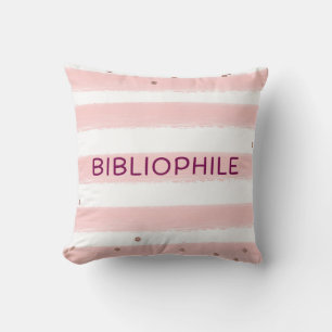 Rosa Bibliophile Bookish Dekorativ kudde