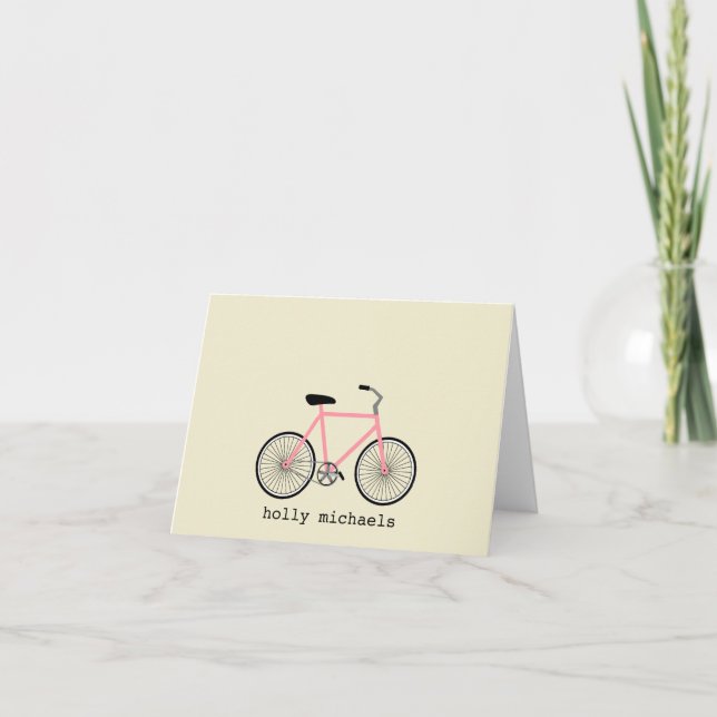 Rosa Bicycle Personlig Notecards Anteckningskort (Framsida)