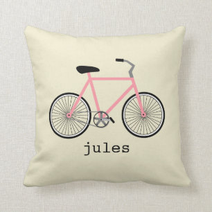 Rosa Bicycle Personlig Pillow Kudde