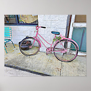 Rosa Bicycle - poster vägg