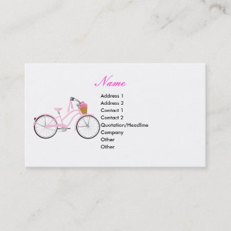 Rosa Bicycle with Streamers Visitkort