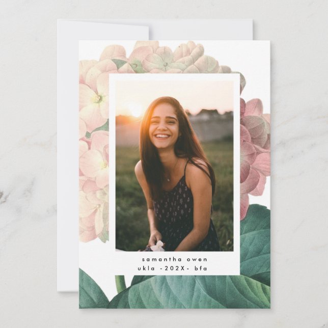 Rosa Big Flower Photo Universiteten Grad Meddelande (Framsida)