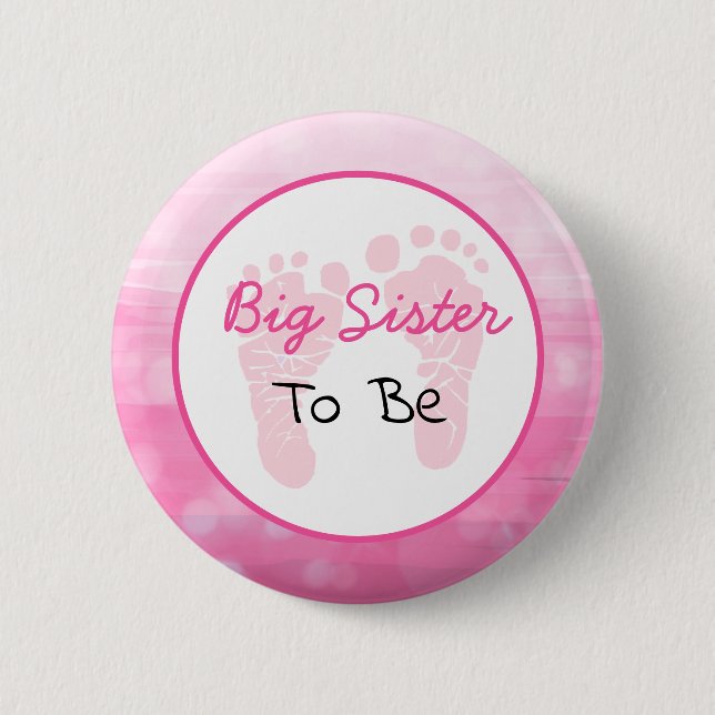 Rosa Big Sister som ska bli babystövel Knapp (Framsida)