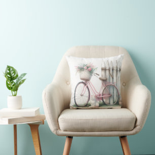 Rosa Bike and White Cat Kudde