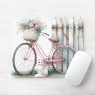 Rosa Bike and White Cat Musmatta
