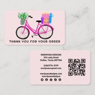 Rosa Bike Gifts kundorder Tack QR-kod Visitkort