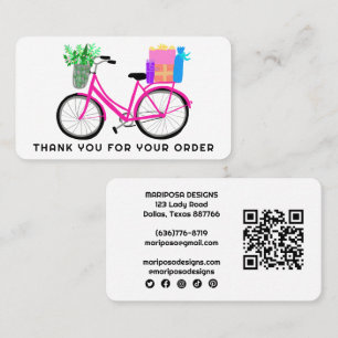 Rosa Bike Gifts kundorder Tack QR-kod Visitkort