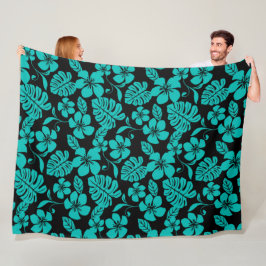 ROSA BIKINI (BLACK/TEAL) Fleece Blanket