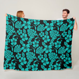 ROSA BIKINI (BLACK/TEAL) Fleece Blanket