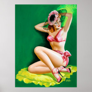 Rosa Bikini Pin Up Poster