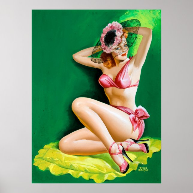 Rosa Bikini Pin Up Poster (Framsidan)