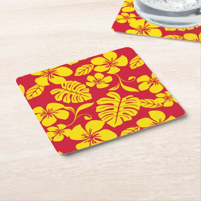 ROSA BIKINI (RED/GULD) UNDERLÄGG PAPPER KVADRAT (Vinklad)