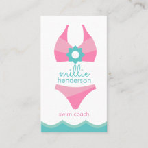 Rosa Bikini Swimdress Business- eller kontaktkort