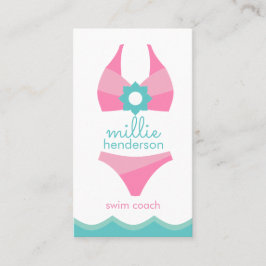 Rosa Bikini Swimdress Business- eller kontaktkort Visitkort