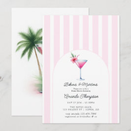 Rosa bikinier & Martinis Tropisk bröllopsdusch Inbjudningar
