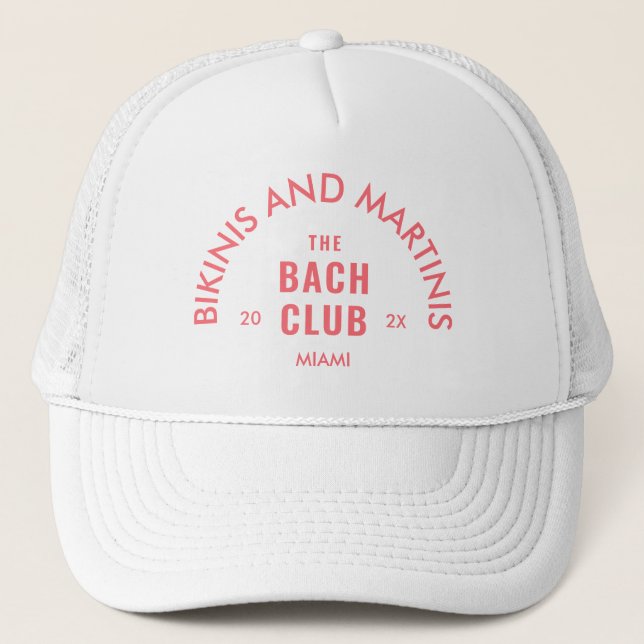 Rosa Bikinis Och Martinis The Bach Club Anpassad Keps (Framsida)