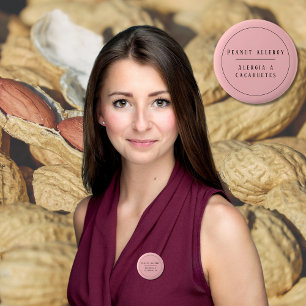 Rosa Bilingual Peanut Allergy Alert Spanska Knapp