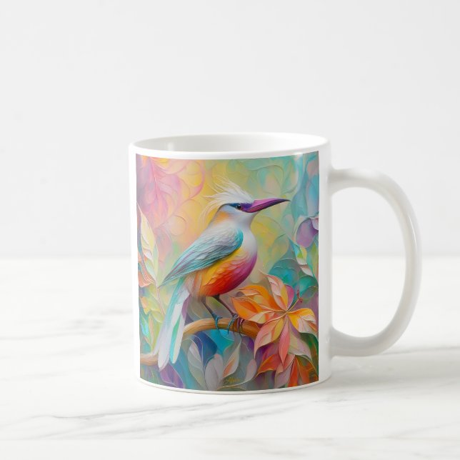 Rosa Billed Red Brested Fantasy Bird Kaffemugg (Höger)