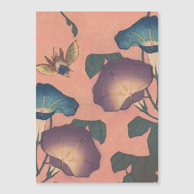 Rosa binbloms klassiska Hokusai-konst (Framsida)