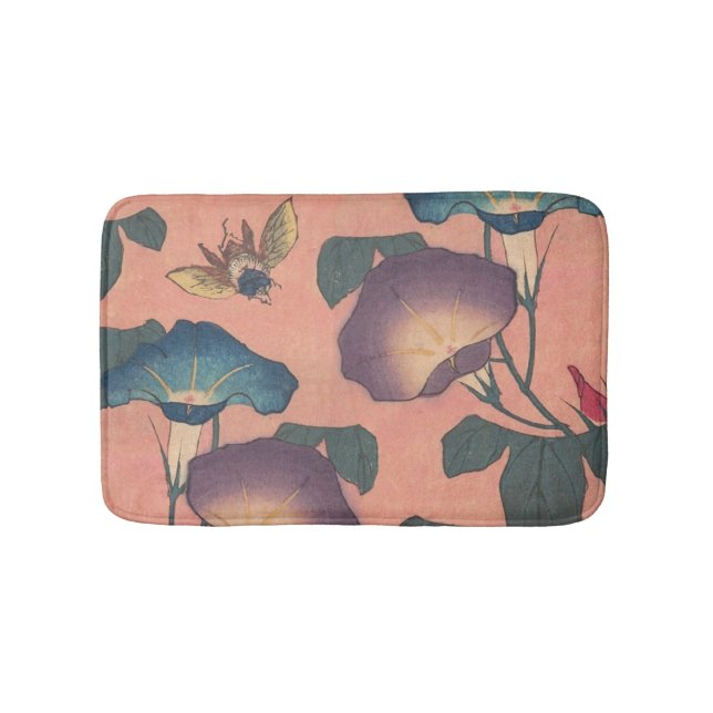 Rosa binbloms klassiska Hokusai-konst Badrumsmatta (Framsidan)