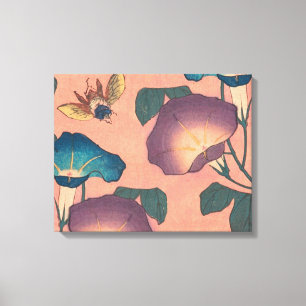 Rosa binbloms klassiska Hokusai-konst Canvastryck