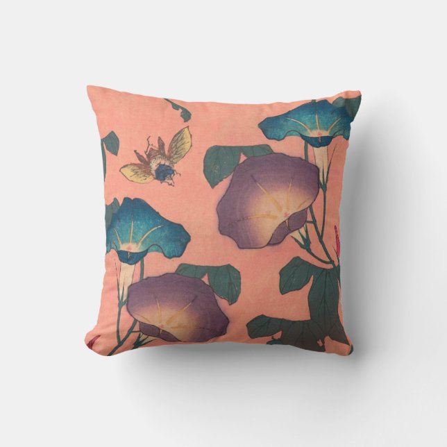 Rosa binbloms klassiska Hokusai-konst Kudde (Framsida)