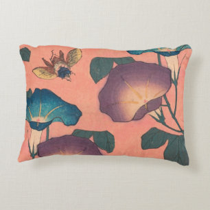 Rosa binbloms klassiska Hokusai-konst Prydnadskudde