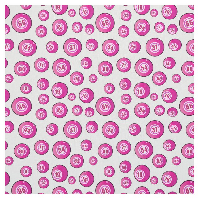 Rosa Bingo Bollar Cute Patterned Tyg (Provkarta)