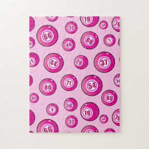 Rosa Bingo Bollar Roligt Pussel
