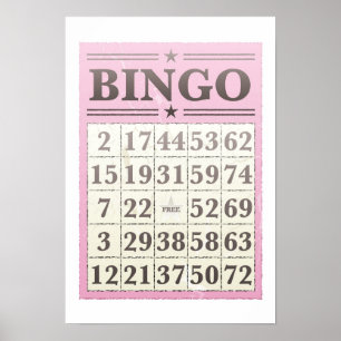 Rosa Bingo-poängkort Poster