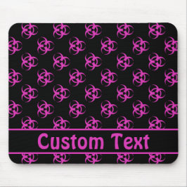 Rosa Biohazard Mousepad w/ Anpassningsbar Text Musmatta
