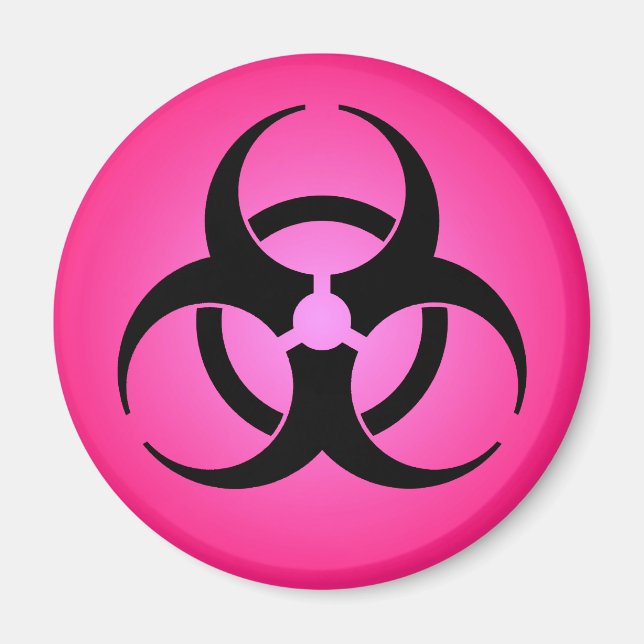 Rosa Biohazard Symbol Magnet (Framsidan)
