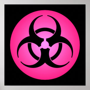 Rosa Biohazard Symbol Poster