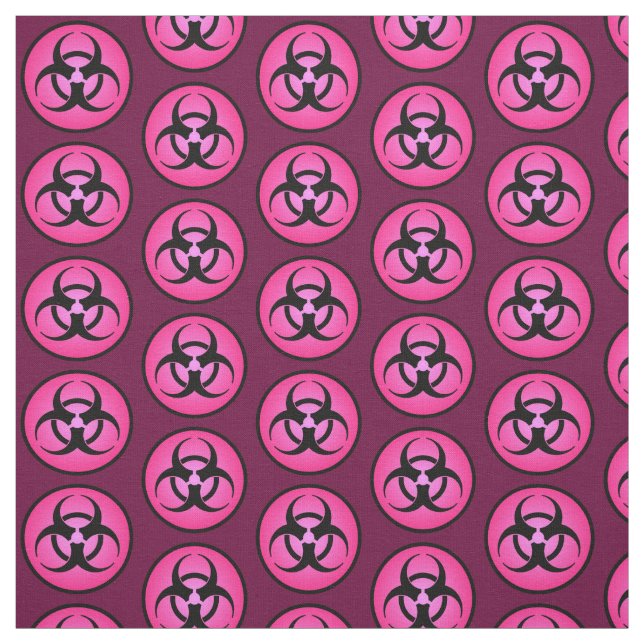 Rosa Biohazard Symbol Tyg (Provkarta)