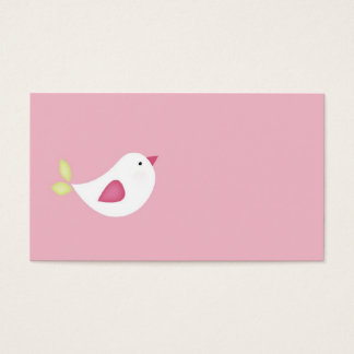 Rosa Bird Baby Shower/Christening Märkres Visitkort