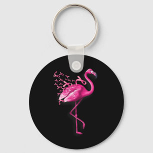 Rosa Bird Flamingo Breast Cancer Awareness Nyckelring