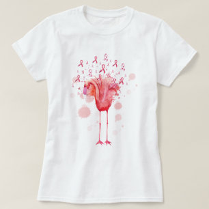 Rosa Bird Flamingo Breast Cancer Awareness T Shirt
