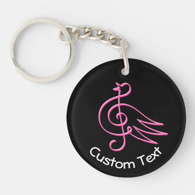 Rosa Bird Music Keychain (Framsidan)