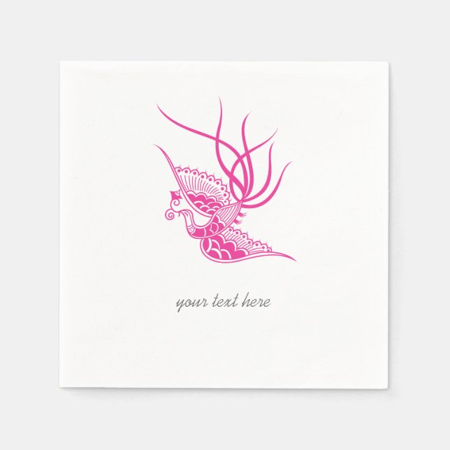 Rosa Bird Party Pappersservett Set (Framsidan)