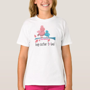 rosa Birds gravid annonserar storasyster T Shirt