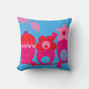 Rosa Birds Plush Designer Pillows by Serenity Gift Kudde