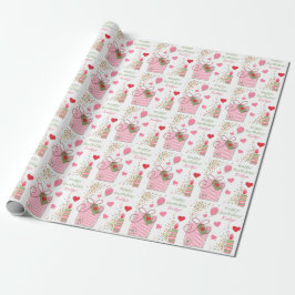 Rosa Birthday Gift Hearts Personlig Presentpapper