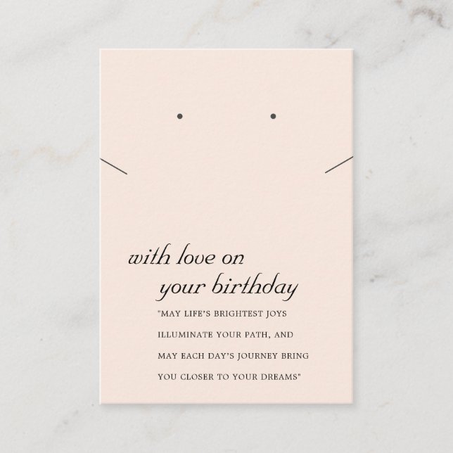  ROSA BIRTHDAY GIFT NECKLACE EARRING Card Placeringskort (Framsida)