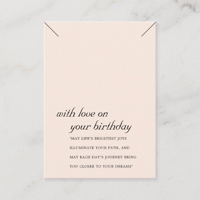  ROSA BIRTHDAY GIFT NECKLACE VISNING CARD PLACERINGSKORT (Framsida)