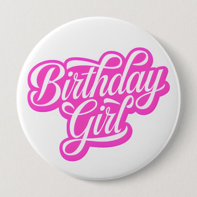 Rosa Birthday Girl Knapp (Framsida)