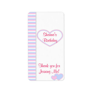 Rosa Birthday Heart Miniature Candy pub-förpacknin Adressetikett