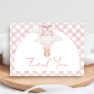 Rosa Björn Nappt Kan Vänta Baby Shower Tack Kort