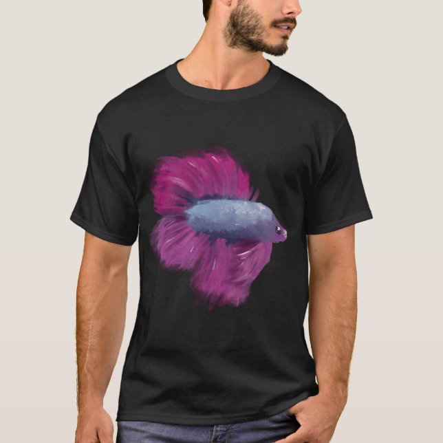 Rosa blå bettafisk t shirt (Framsida)